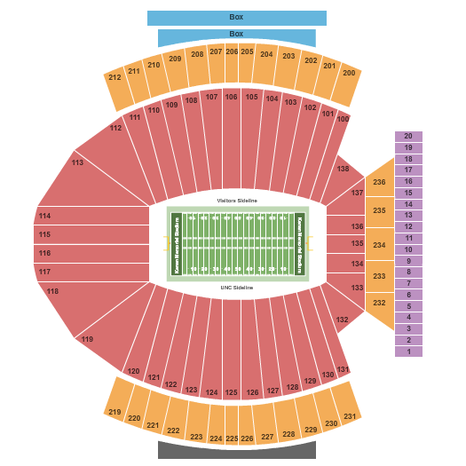 Virginia Tech Football Tickets Seating Chart Kenan Memorial Stadium