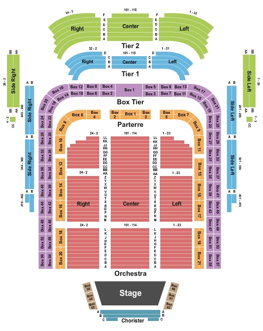Kennedy Center Concert Hall Seating Chart: Endstage