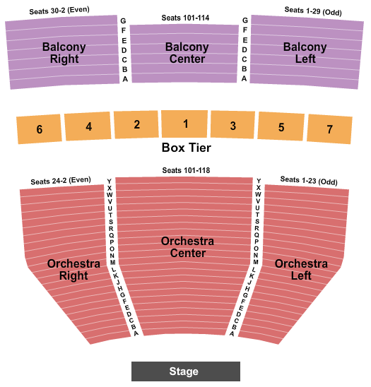 Kennedy Center Eisenhower Theater Seating Chart: Endstage