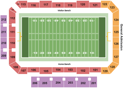 Kenneth P. Lavalle Stadium Seating Chart: Football