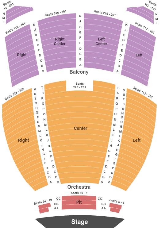 Brown Theatre at The Kentucky Center Seating Chart: End Stage Pit