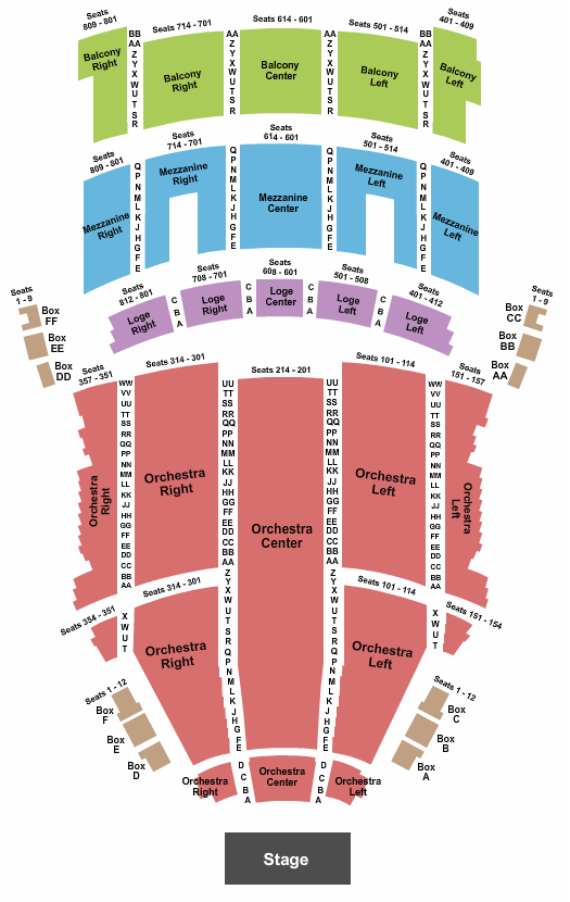 KeyBank State Theatre Seating Chart: Endstage 3