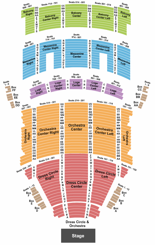 KeyBank State Theatre Seating Chart