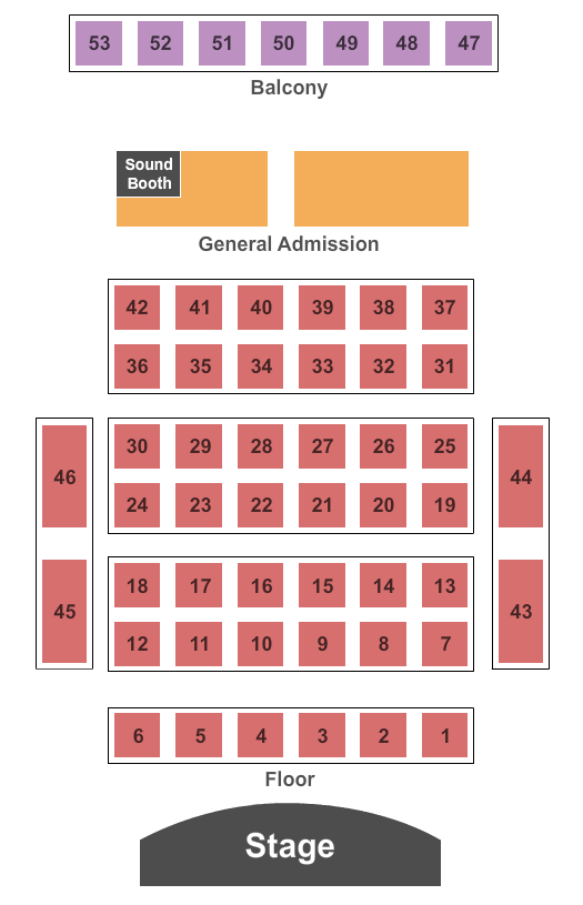 Key West Theater Seating Chart: Endstage