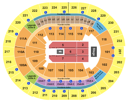 Kia Center Seating Chart: Endstage 6