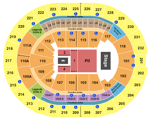 Kia Center Seating Chart: Endstage Pit 3