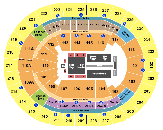 Kia Center Seating Chart: Gold Over America