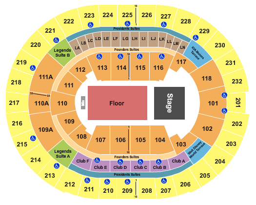 Kia Center Seating Chart: Half House GA Floor