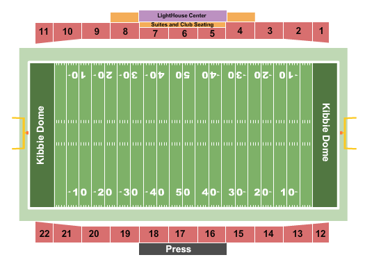 Kibbie Dome Seating Chart: Football