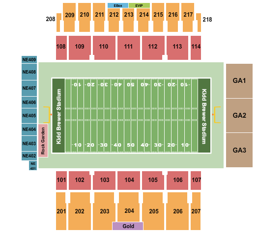 Kidd Brewer Stadium Seating Chart: Football 2