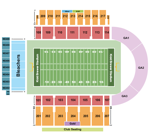 Kidd Brewer Stadium Seating Chart: Football Bleachers