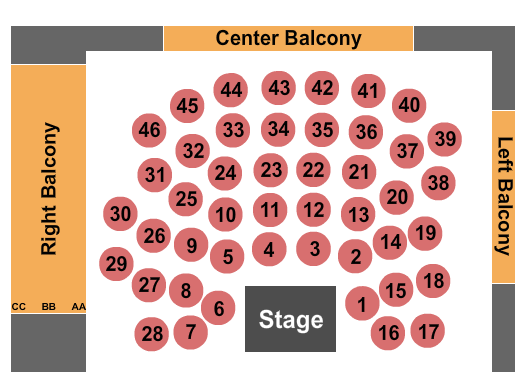 Kimberly-Clark Theatre At Fox Cities Performing Arts Center Seating Chart: Cabaret 2