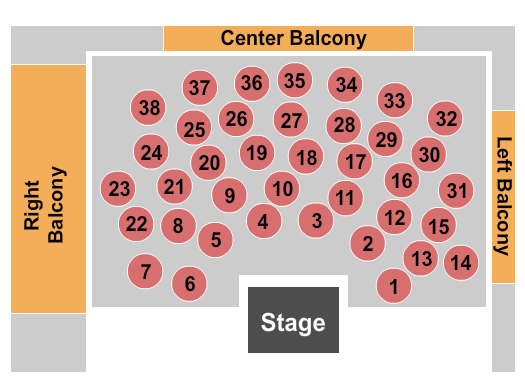 Kimberly-Clark Theatre At Fox Cities Performing Arts Center Seating Chart: End Stage - Tables