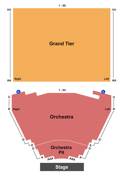King Center For The Performing Arts Seating Chart: End Stage
