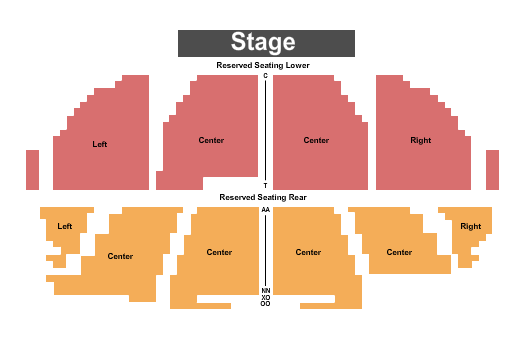 King's Castle Theatre Seating Chart: End Stage