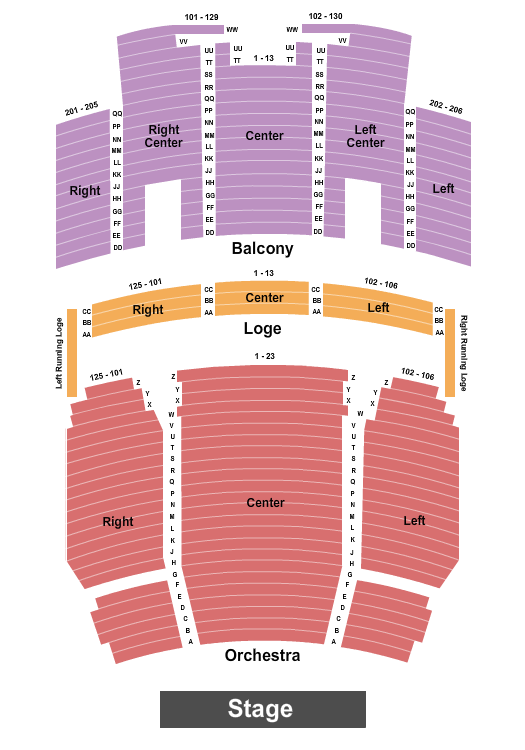 Kingsbury Hall Seating Chart: Endstage No PIT