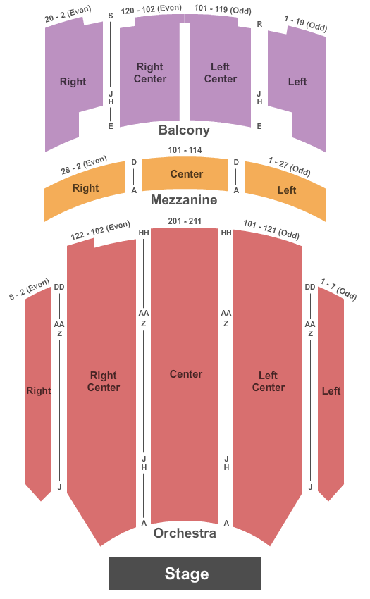 Kirby Center for the Performing Arts Seating Chart