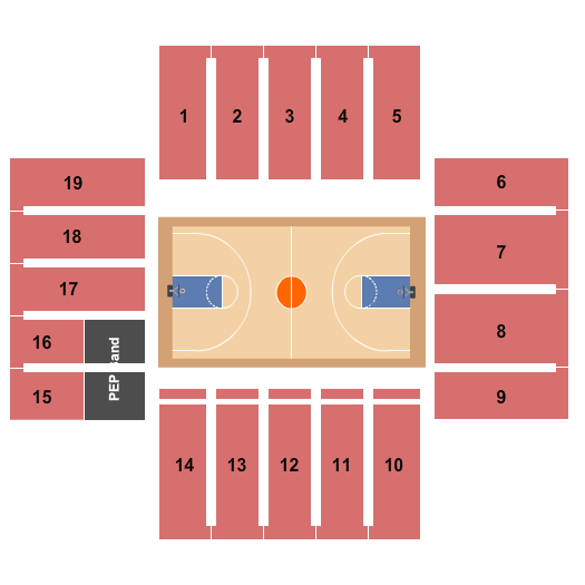 Kirby Sports Center Seating Chart: Basketball