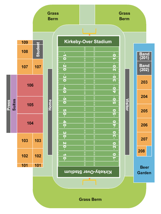 Kirkeby-Over Stadium Seating Chart: Football