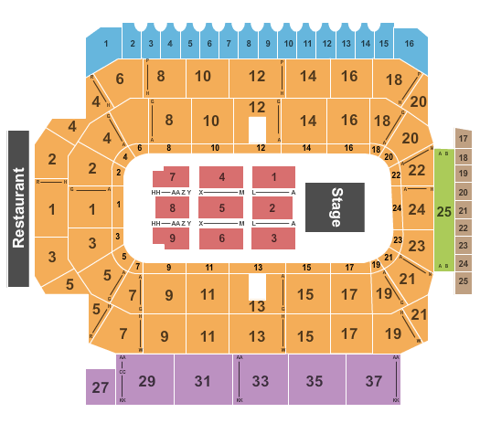 Kitchener Memorial Auditorium Seating Chart: End Stage