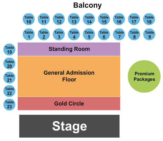 Knitting Factory Concert House - Boise Seating Chart: GA Floor/Tables/Premium