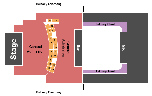 Knitting Factory Spokane Seating Chart: GA & Tables/Balc