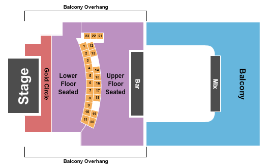 Knitting Factory Spokane Seating Chart: GC/Tables/Upper Floor