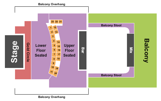 Knitting Factory Spokane Seating Chart: GC/Tables/Upper Floor 2