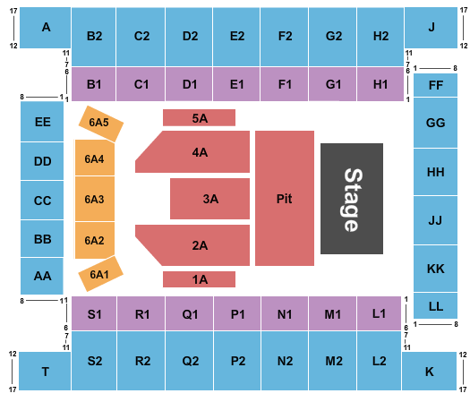Knoxville Civic Coliseum Seating Chart: Endstage GA Pit 2