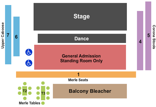 Knuckleheads Saloon Indoor Stage Seating Chart: Delbert McClinton