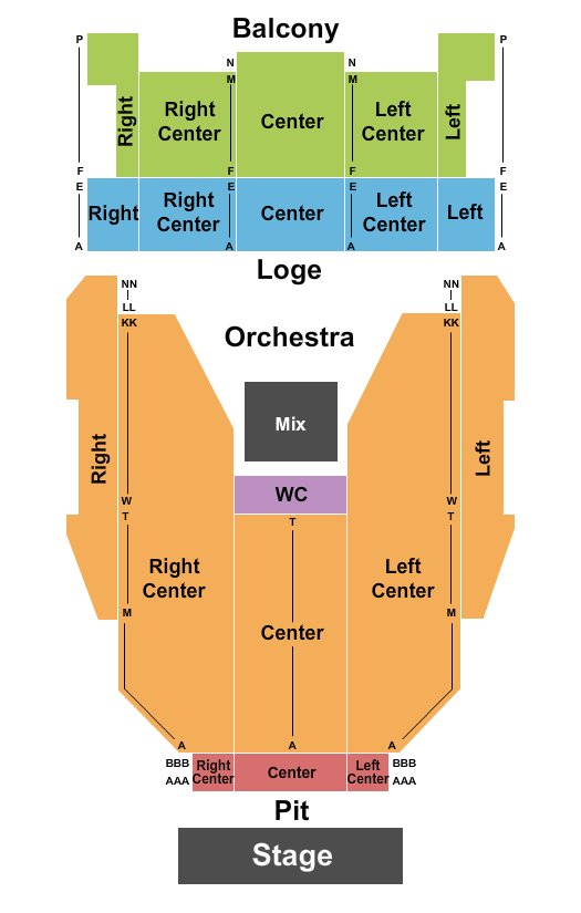 Kodak Center Theater Seating Chart: Endstage 3