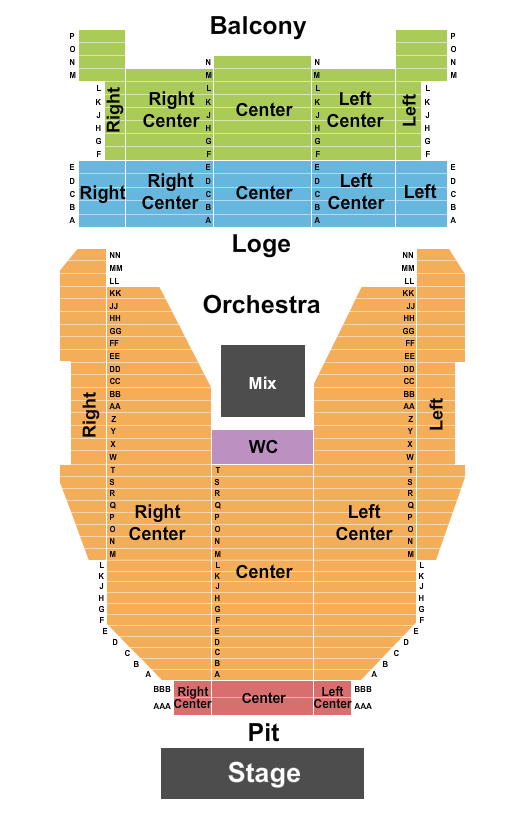 Kodak Center Theater Seating Chart: Endstage 3