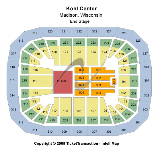 Kohl Center Seating Chart: End Stage