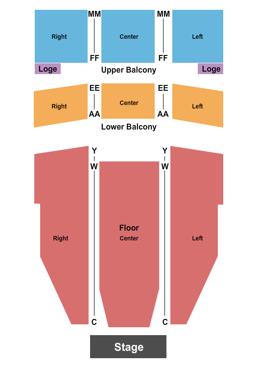 Kohler Memorial Theatre Seating Chart: End Stage