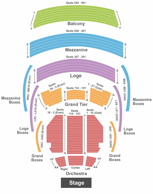 Dr Phillips Walt Disney Theatre Seating Chart