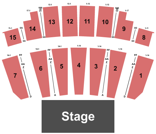 Kresge Auditorium at Interlochen Center for the Arts Seating Chart: End Stage