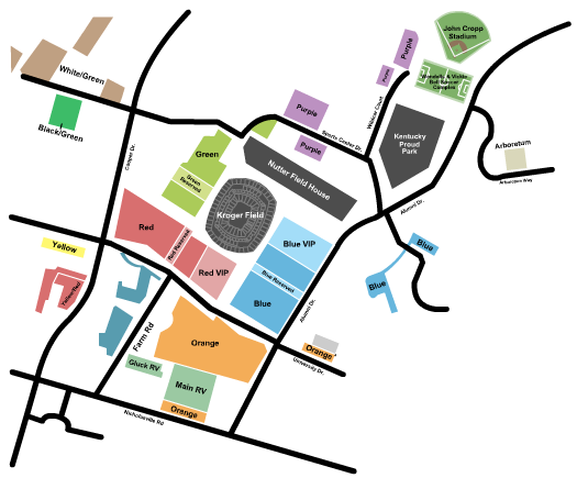 Kroger Field Parking Lots Seating Chart: Parking