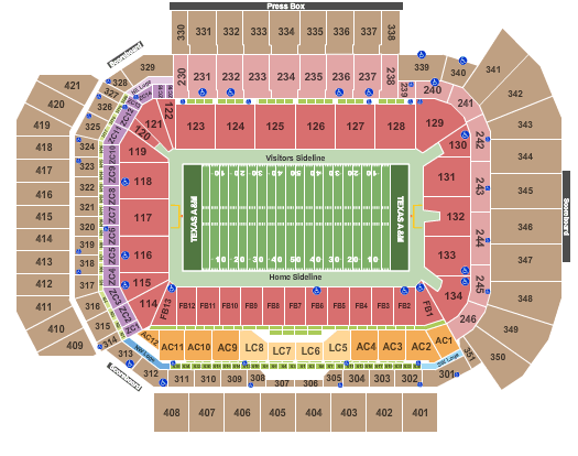 Interactive Seating Chart Kyle Field