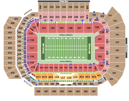 Kyle Field Seating Chart: Football