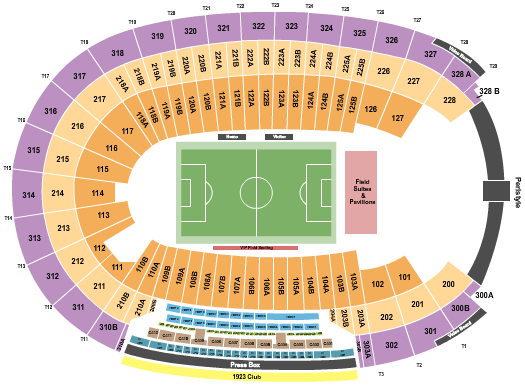 Los Angeles Memorial Coliseum Seating Chart: Soccer