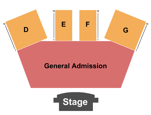 L'Auberge Casino & Hotel Baton Rouge Seating Chart: GA Floor & Rsv D-G