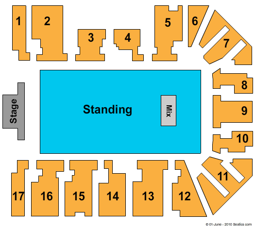 Resorts World Arena Seating Chart: End Stage GA Floor