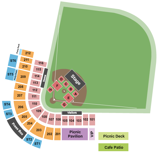 L.P. Frans Stadium Seating Chart: Concert