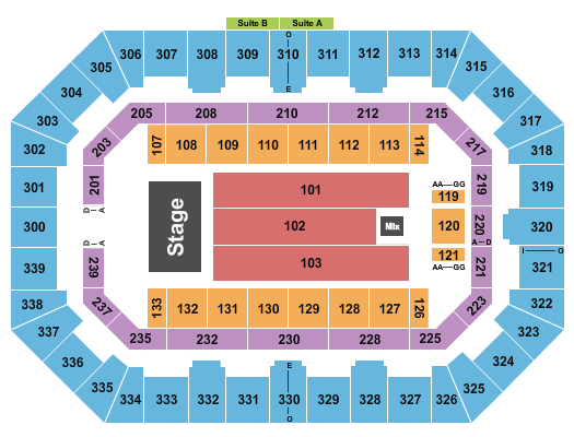 La Crosse Center Seating Chart: Endstage 4 Suites A-B