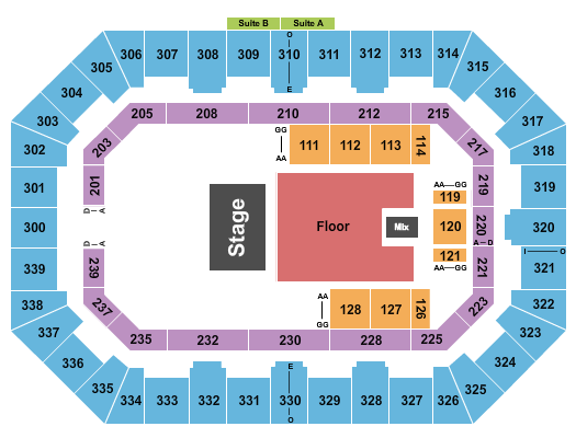 La Crosse Center Seating Chart: Half House GA Floor
