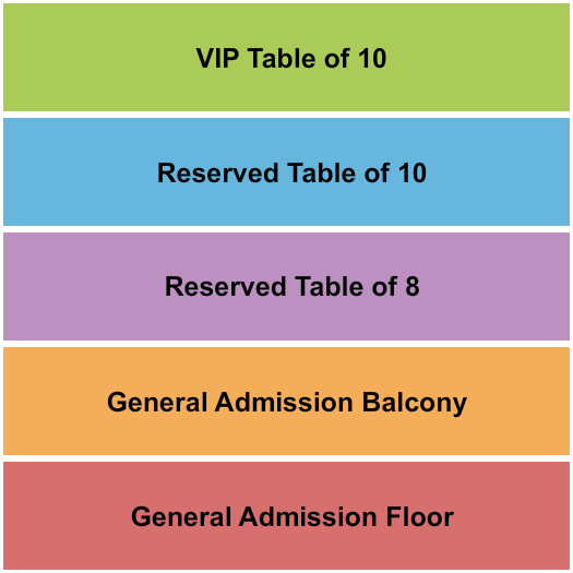 La Porte Civic Auditorium Seating Chart: GA Floor/GA Balcony/Tables