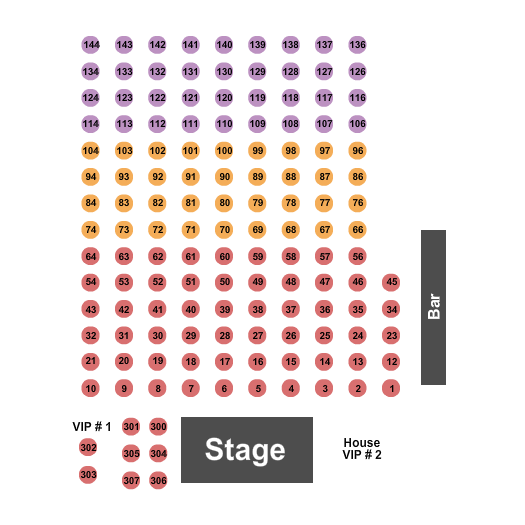 La Scala de Miami Seating Chart: Enstage Tables