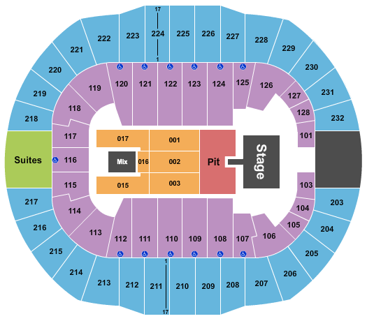 Cajundome Seating Chart: Endstage Pit 2/Catwalk
