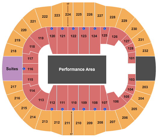 Cajundome Seating Chart: Performance Area