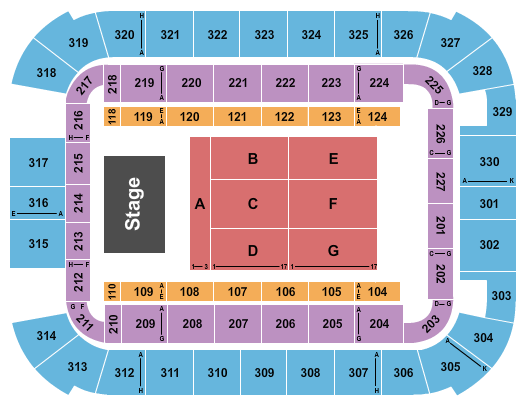 Lake Charles Event Center Seating Chart: Endstage 2